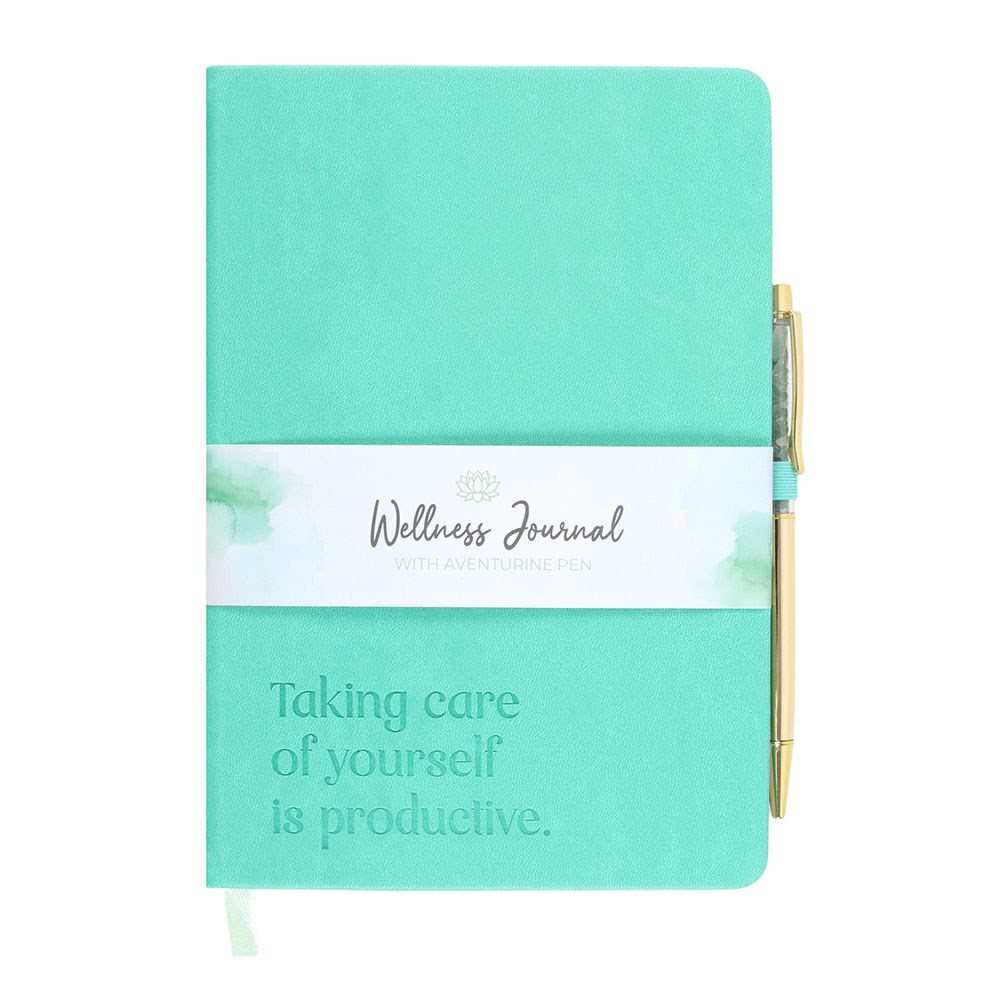 Something Different - A5 Wellness Journal with Aventurine Pen Notitieboek - Groen